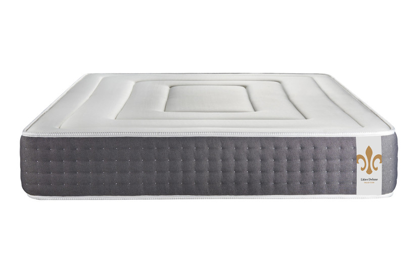 Ensemble Matelas Sommier 200x200 cm - 2 Sommiers Gris - Vingt-Six