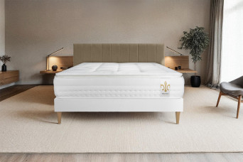 Ensemble Matelas Sommier 140x190 cm - Sommier Blanc (en kit) - Vingt-Huit PLUS