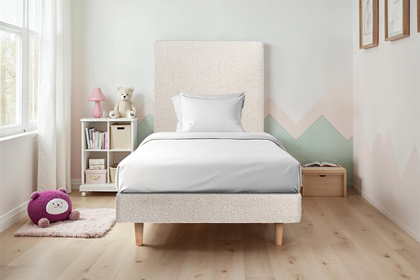 Sommier Tapissier 80x200 cm - H29 cm - Bouclette - Beige clair