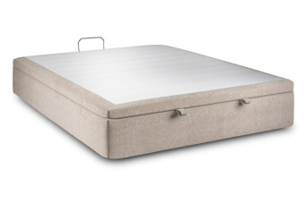 Sommier Coffre 140x190 cm - Toile nattée  - Beige brun