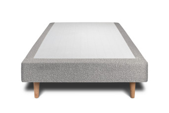 Sommier Tapissier 90x200 cm - H29 cm - Bouclette - Gris