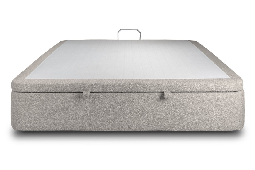 Sommier Coffre 180x200 cm - Bouclette - Gris