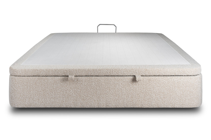 Sommier Coffre 180x200 cm - Bouclette - Beige clair