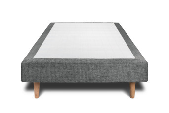Sommier Tapissier 90x200 cm - H29 cm - Toile nattée - Gris anthracite