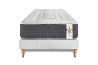 Ensemble Matelas Sommier 90x200 cm - Sommier Blanc (en kit) - Vingt-Six
